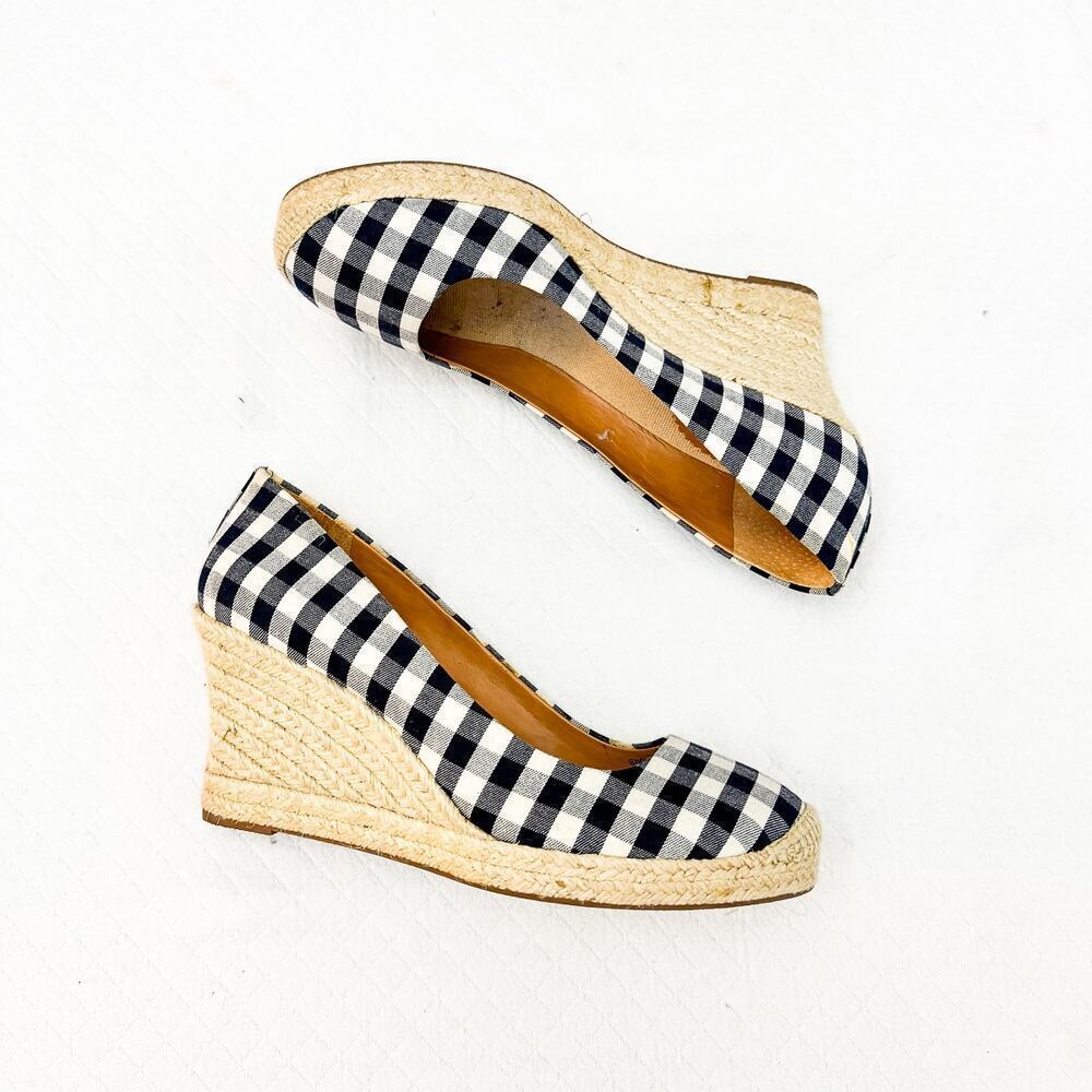 J. Crew Gingham Checkered Patterned Espadrille We… - image 3